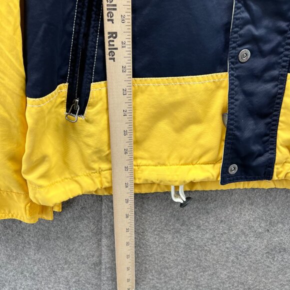 Vintage Tommy Hilfiger Jacket Men Large Yellow ColorBlock Windbreaker Hooded 80s - Picture 4 of 12